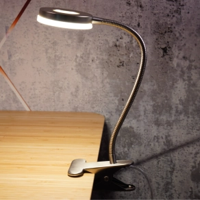   Csíptethető asztali LED-lámpa, 6 W, 720 lm, 4000 K, nikkel