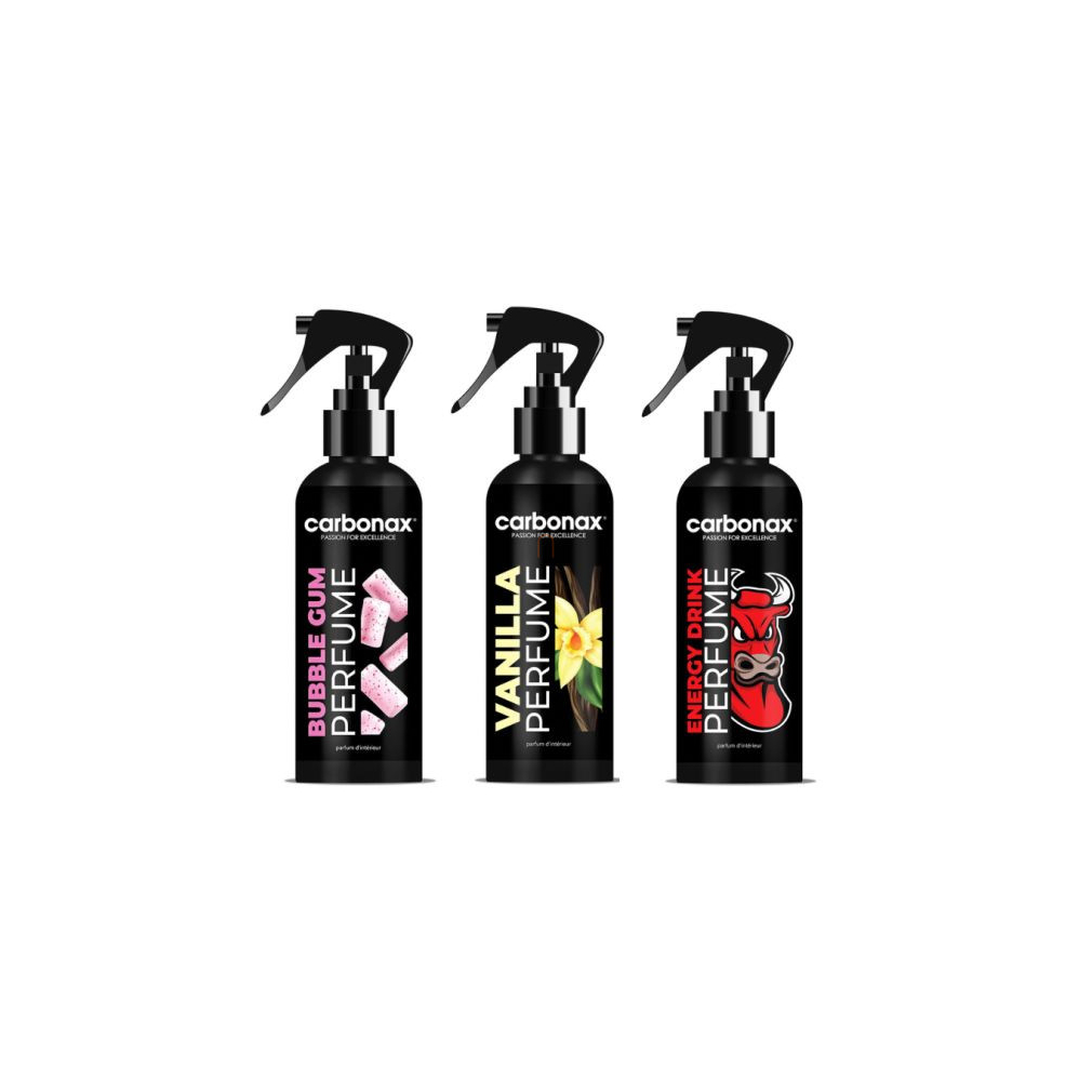 Autóparfüm csomag Hölgyeknek, 1db Vanilla, 1db Bubble Gum, 1db Energy Drink WS002808 Carbonax