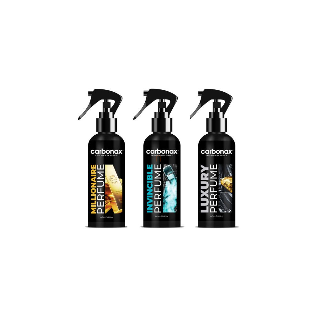 Autóparfüm csomag Férfiaknak, 1db Millionaire, 1db Invincible, 1db Luxury WS002807 Carbonax