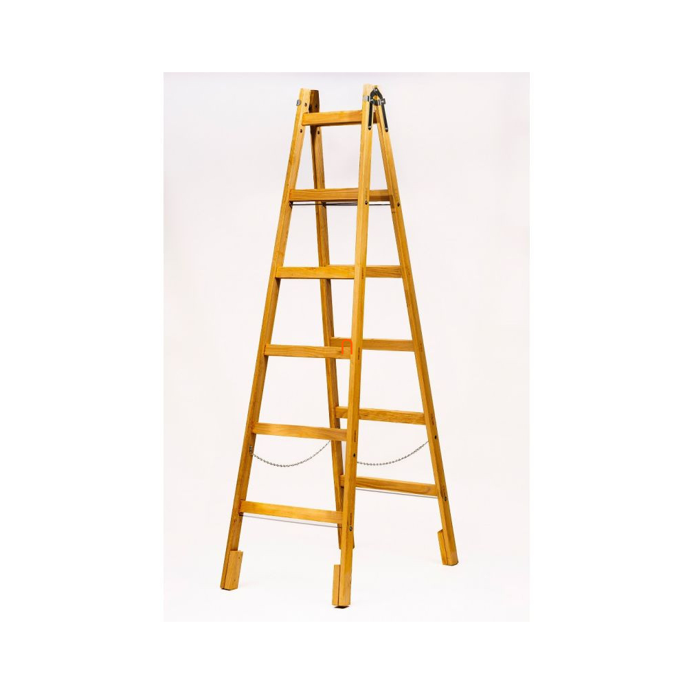 Villanyszerelő falétra 6 fokos 222cm, erősített kivitel, akasztóval GREENWOOD