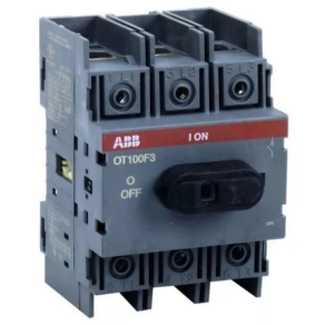   ABB 1SCA105004R1001 OT100F3 szakaszolókapcsoló, 3P, 100 A, AC-22A, 400 V, mellső működtetésű, DIN sínre, vagy szerelőlapra szerelhető