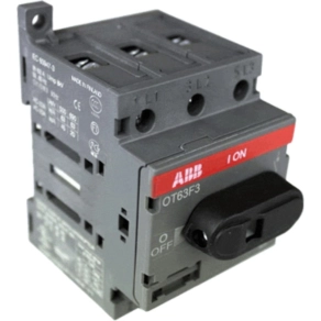   ABB 1SCA105332R1001 szakaszolókapcsoló, 3P, 63 A, AC-22A, 400 V, mellső működtetésű, DIN sínre vagy szerelőlapra szerelhető OT63F3