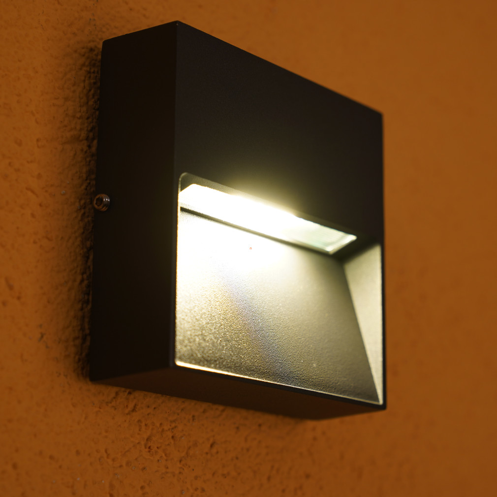 Kültéri fali LED lámpa 6 W, melegfehér, szürke színű (Even 9151)