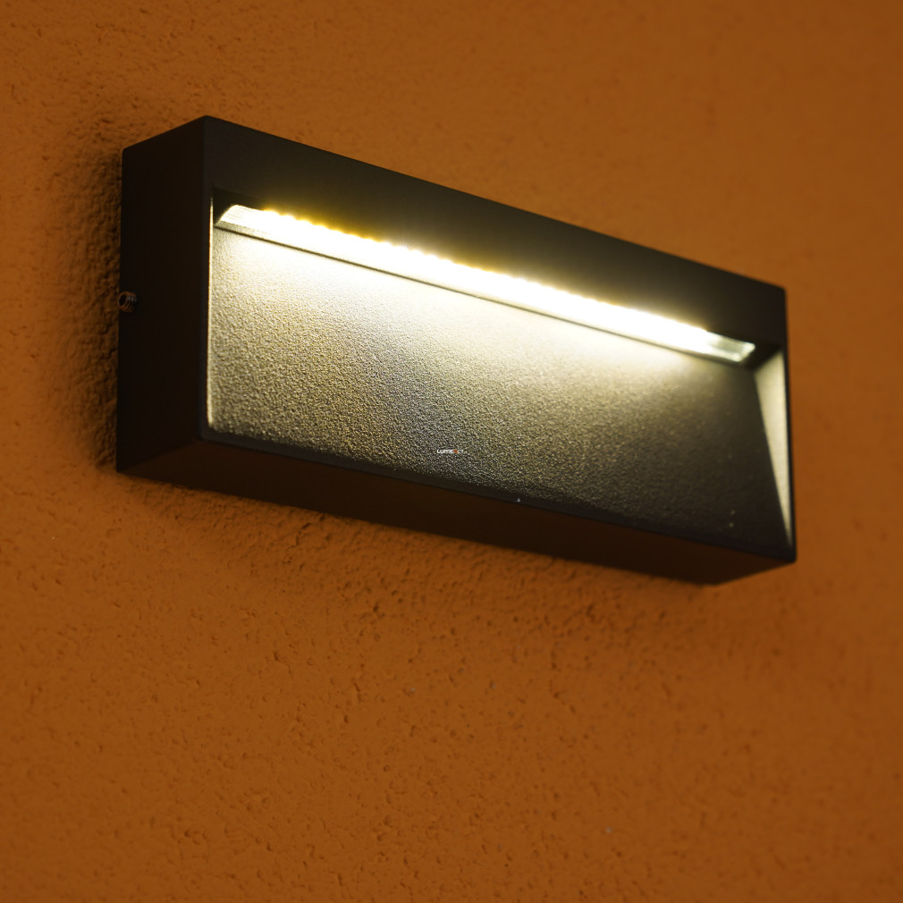 Kültéri fali LED lámpa 9 W, melegfehér, szürke színű (Even)