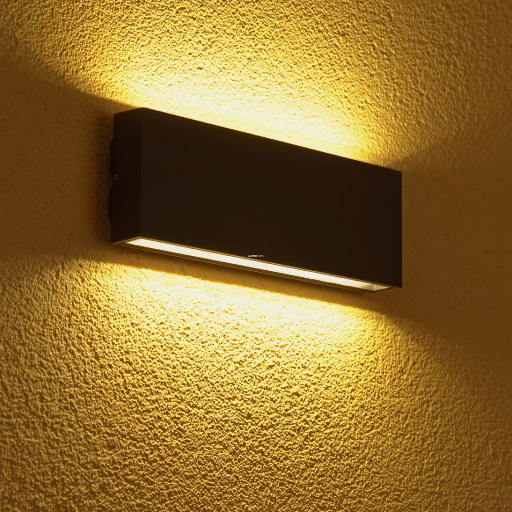 Kültéri fali LED lámpa barna színben, melegfehér fényű (Kamal)