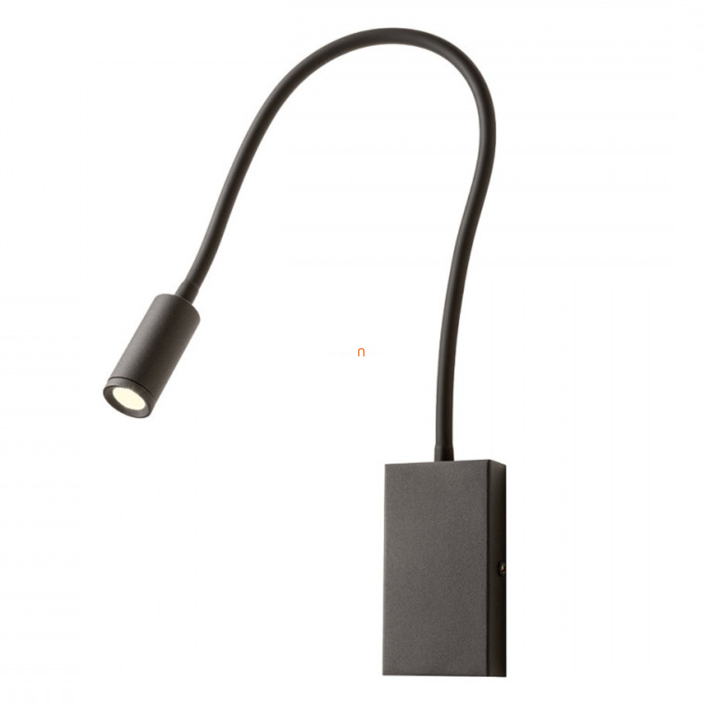 Fali LED lámpa flexibilis karral, USB töltővel 3 W, melegfehér, matt fekete (Wallie)
