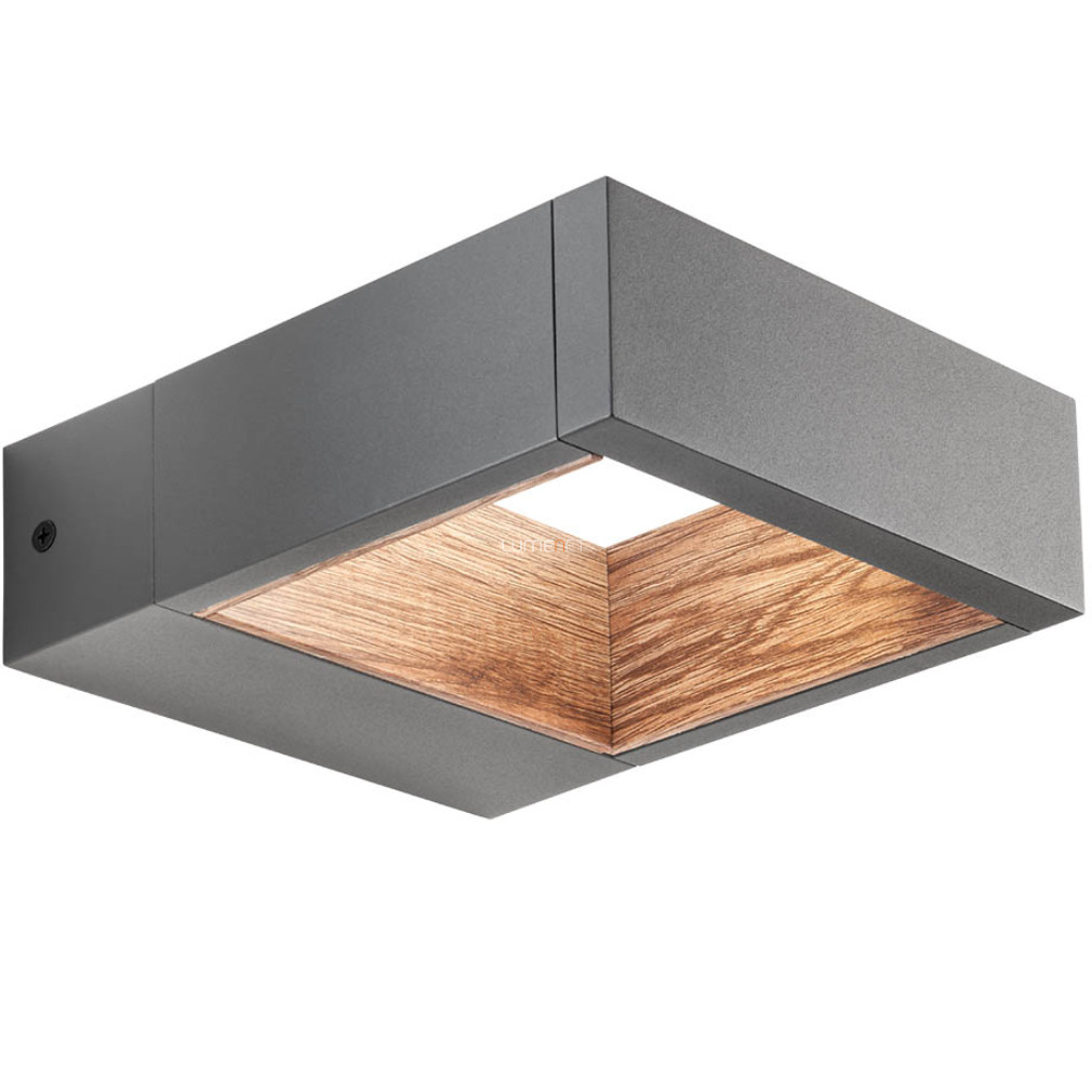 Kültéri fali LED lámpa minimál stílusban, fa hatású belső kerettel (Wald)