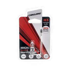   Carguard BHA002 H3 halogén izzó, 12V, 55W, +30% 1db/bliszter, 1 db/csomag, gépjárművek fényszórójának cserélhető fényforrásaként
