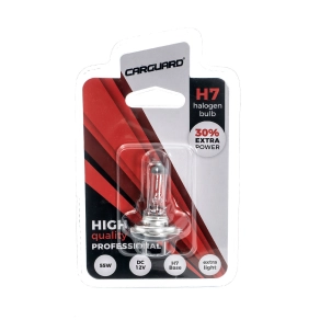   Carguard BHA004 H7 halogén izzó, 12V, 55W, +30% 1db/bliszter, 1 db/csomag, gépjárművek fényszórójának cserélhető fényforrásaként