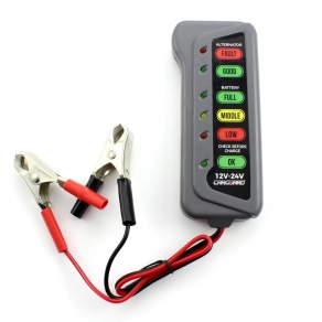   Carguard CBT001 Akkumulátor- és generátor teszter 12V–24V LED kijelzővel, autós használatra, 12 V-os kivitel