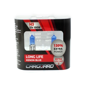   Carguard BHA032 H3 halogén izzó, 12V, 100W, +130%, Long Life, 2 darabos, Off Road, 2 db/csomag, gépjárművek fényszórójának cserélhető fényforrásaként