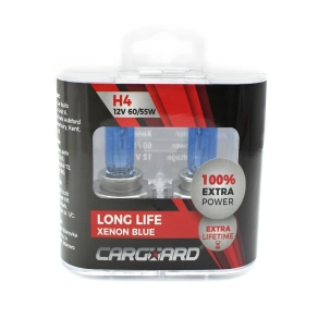  Carguard BHA023 H4 halogén izzó, 12V, 55/60W, +130%, Long Life, 2 darabos, 55 W, 2 db/csomag, gépjárművek fényszórójának cserélhető fényforrásaként