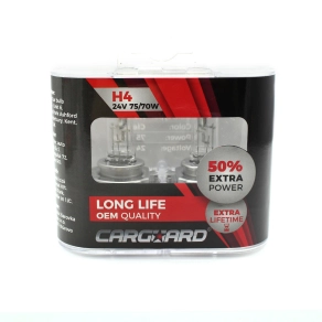   Carguard BHA043 H4 halogén izzó, 24V, 70W, +50%, Long Life, 2 darabos, 2 db/csomag, gépjárművek fényszórójának cserélhető fényforrásaként