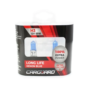  Carguard BHA022 H3 halogén izzó, 12V, 55W, +130%, Long Life, 2 darabos, 2 db/csomag, gépjárművek fényszórójának cserélhető fényforrásaként