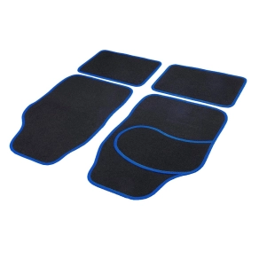   Carguard PAT001 Univerzális autószőnyeg készlet textil 64 x 44 cm | 44 x 29 cm fekete/kék, autós használatra