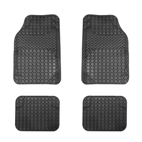   Carguard PAC001 Univerzális autószőnyeg készlet, állítható 68 x 44 cm/44 x 34 cm, PVC fekete, autós használatra