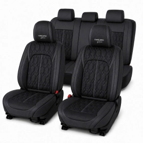   Carguard HSA025 Autó üléshuzat készlet prémium 5 üléshez Deluxe perforált műbőr fekete