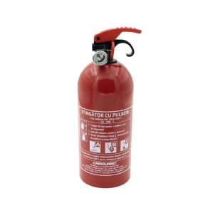   Carguard STG002 Tűzoltó készülék porral oltó 1 kg-os, manométerrel, ABC modell, autós használatra