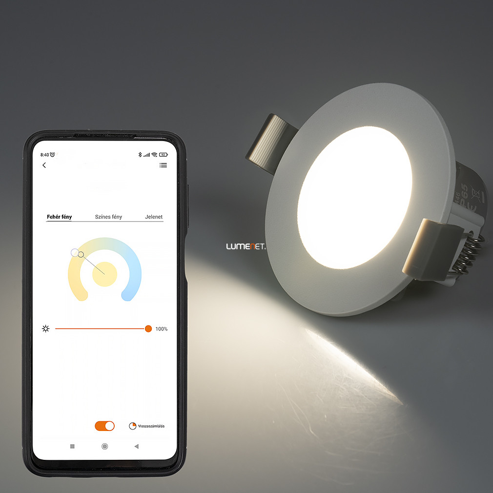 Connect Smart süllyesztett LED spot lámpa 7 W, hideg-melegfehér, fehér színű - Optima Lutec 8304201446