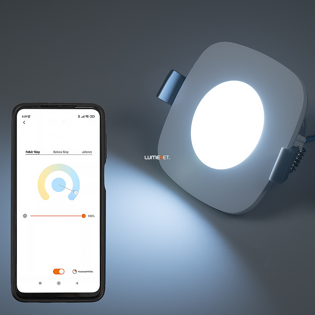 Connect Smart süllyesztett LED spot lámpa 7,7 W, hideg-melegfehér, fehér színű (Rina RGBW)