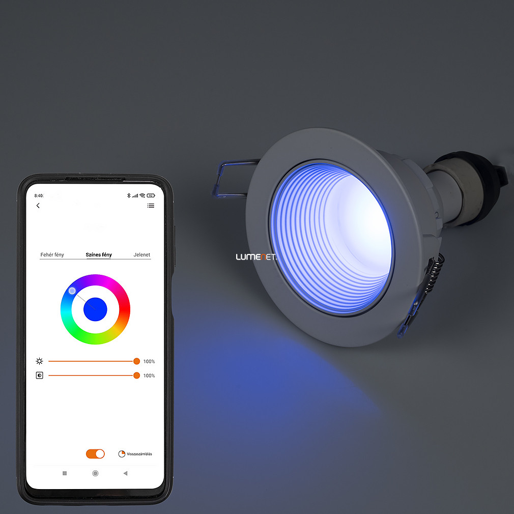 Connect Smart süllyesztett LED spot lámpa 4,7 W, hideg-melegfehér, fehér színű (Altum RGBW)