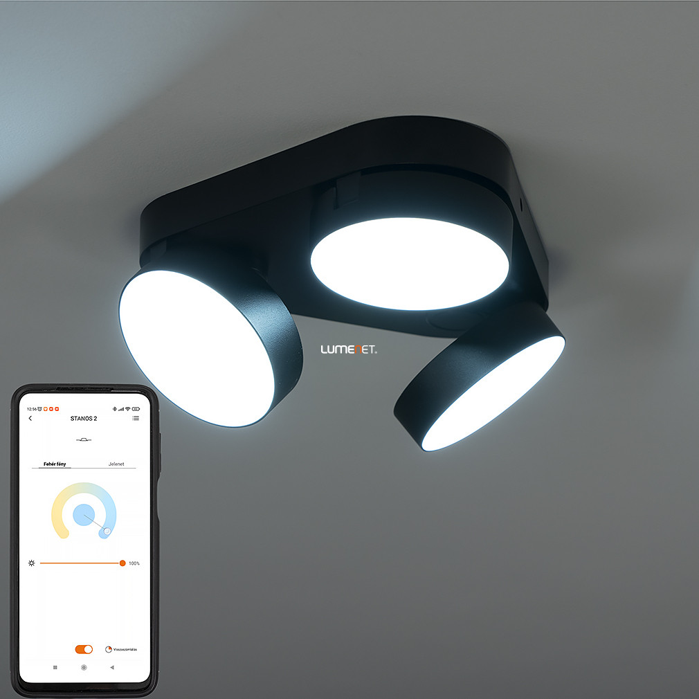 Connect Smart LED spotlámpa 24 W, hideg-melegfehér, fekete (Stanos)