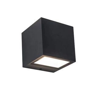   Kültéri le/fel világító fali kocka LED lámpa 9 W, melegfehér, fekete - Gemini Lutec 5189125012