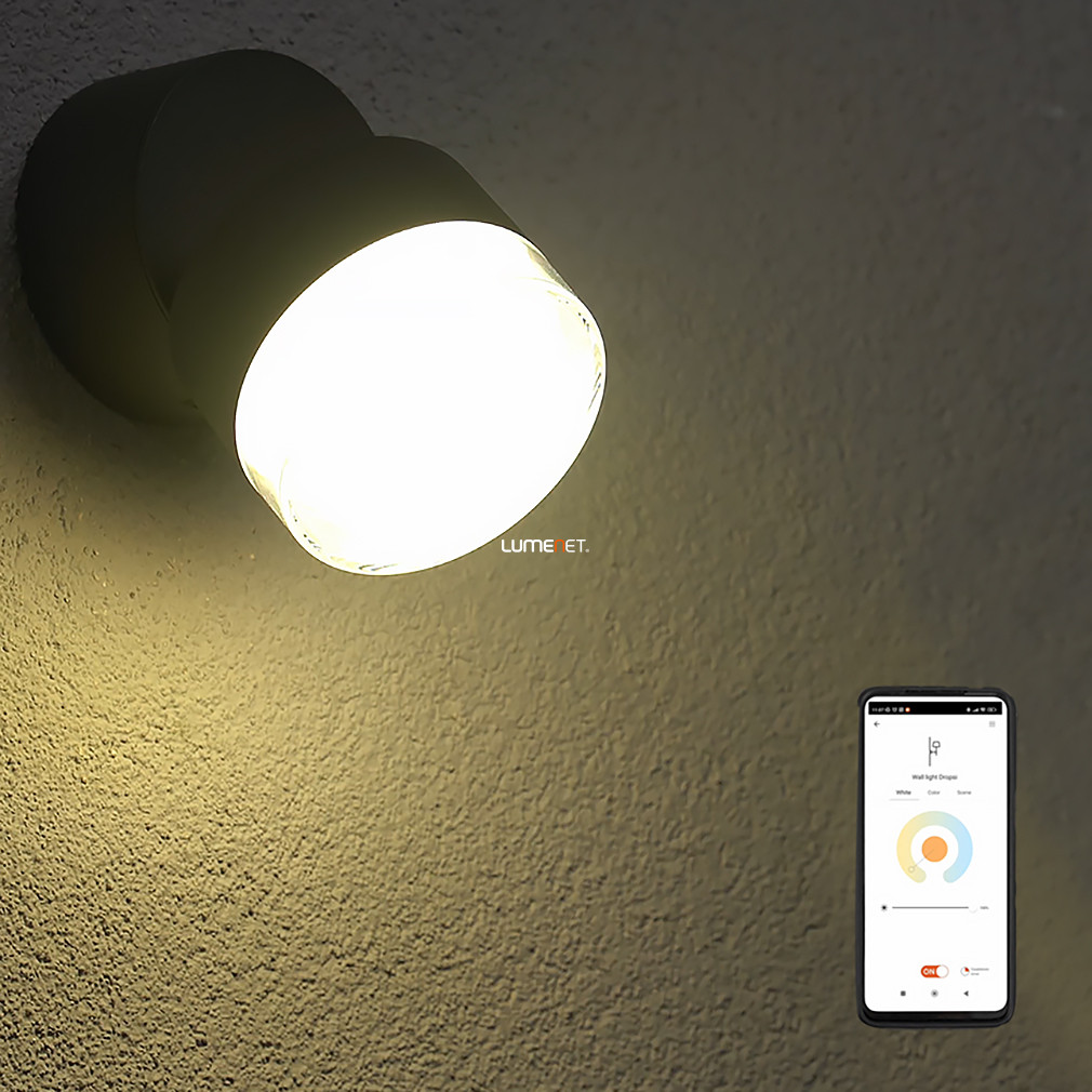 Connect Smart kültéri fali LED lámpa 9,5 W, hideg-melegfehér - Dropsi Lutec 5010901118