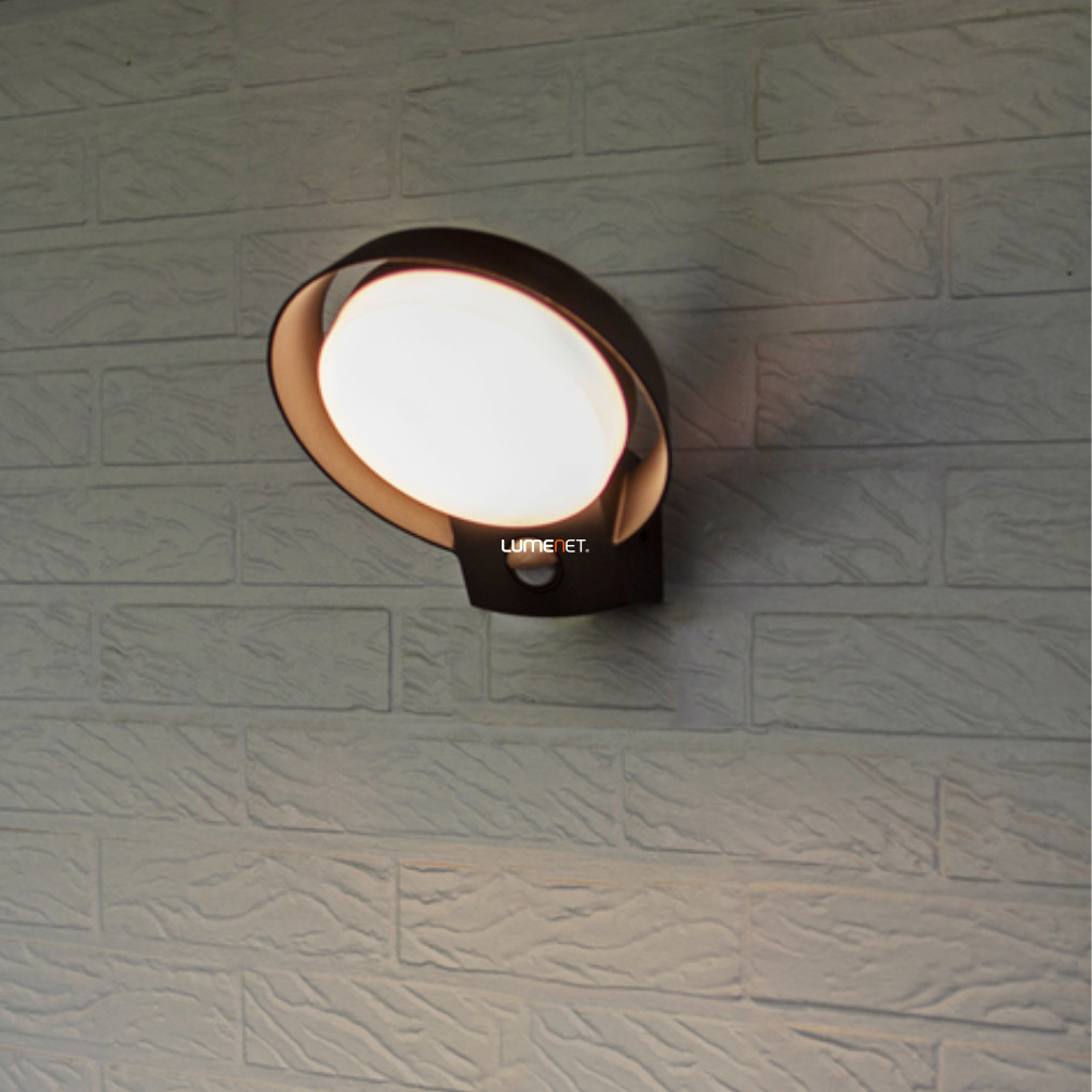 Mozgásérzékelős kültéri fali LED lámpa 16,1 W, melegfehér, szürke színű (Polo)