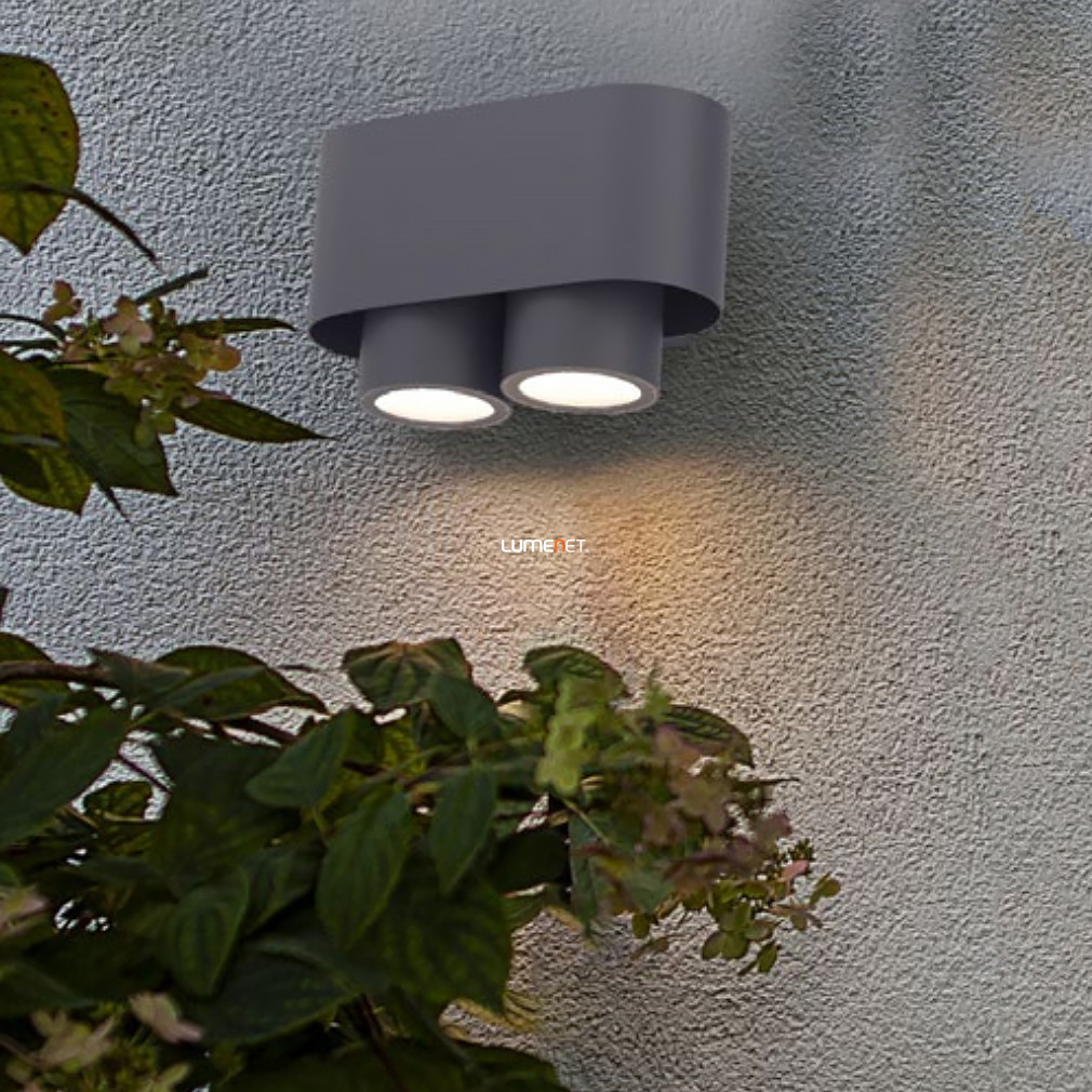 Kültéri fali lámpa két foglalattal, sötétszürke színű (Cypres)