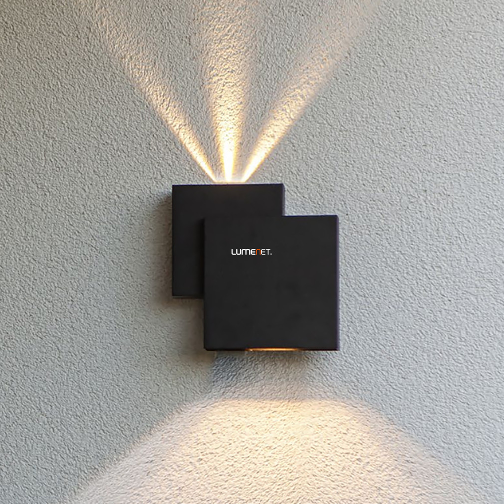 Kültéri fali LED lámpa 14,8 W, melegfehér, fekete (Rialto)