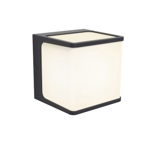   Kültéri fali LED kocka 15 W, melegfehér, antracit-opál - Telin Lutec 5197002125