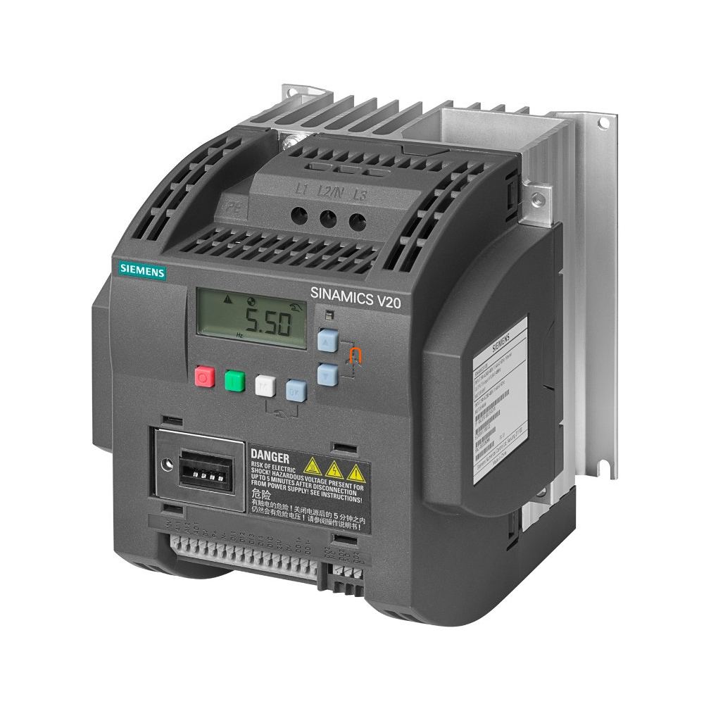 Siemens frekvenciaváltó 3F, 380-480V, 3,0kW, 7,3A, beépített C3 szűrővel, BOP panellel, - Sinamics V20 6SL3210-5BE23-0CV0