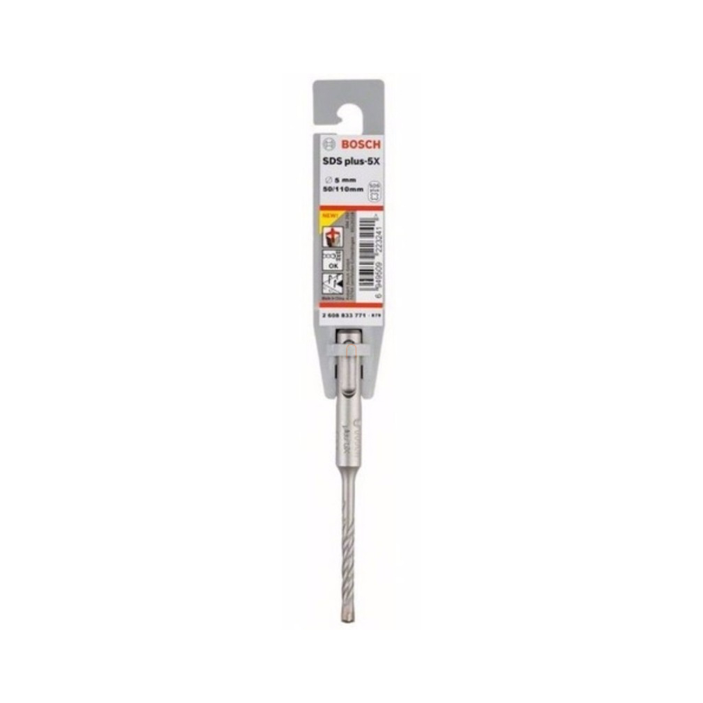 Bosch fúrószár SDS plus-5X fúrószár  5x50x110 (2608833771) Megmunkálható anyagok: kő, beton