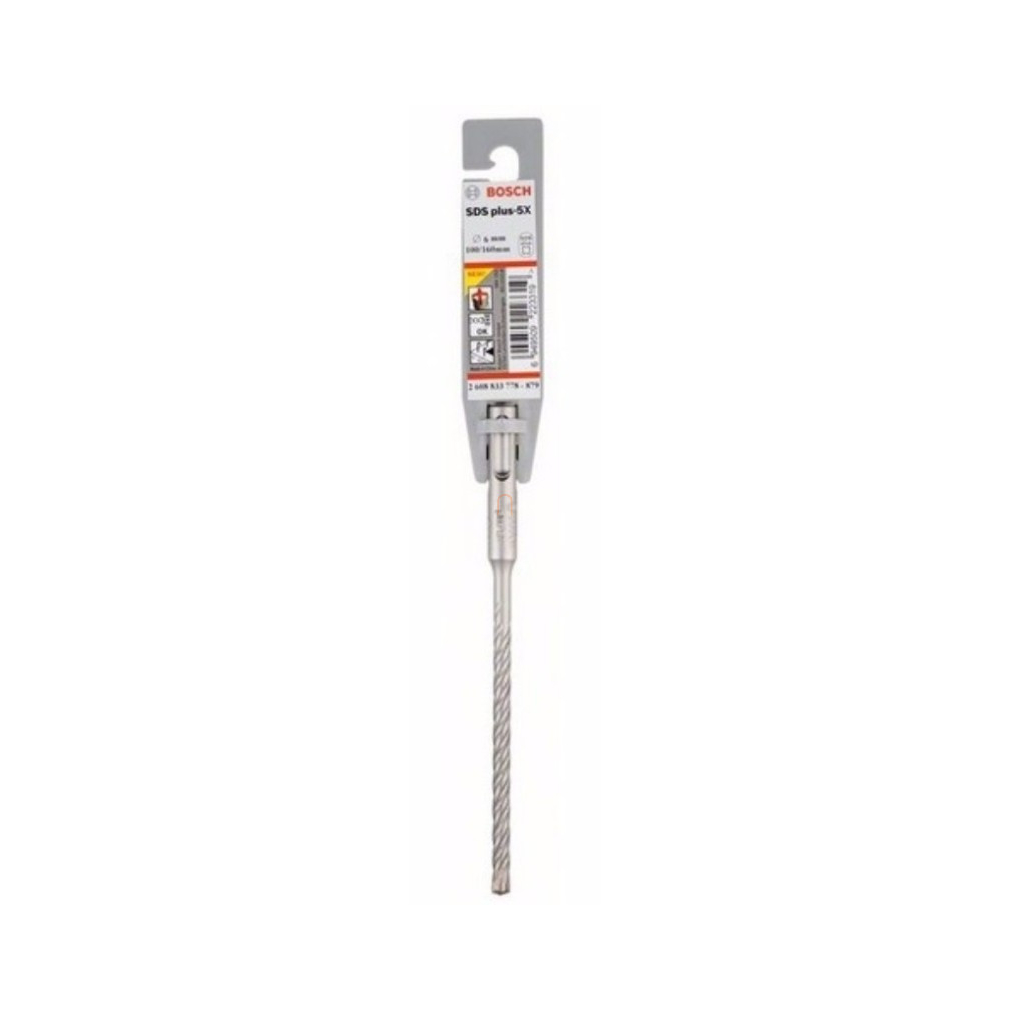Bosch fúrószár SDS plus-5X fúrószár  6x100x160 (2608833778) Megmunkálható anyagok: kő, beton