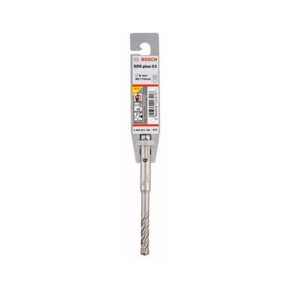 Bosch fúrószár SDS plus-5X fúrószár  8x50x110 (2608833788) Megmunkálható anyagok: kő, beton