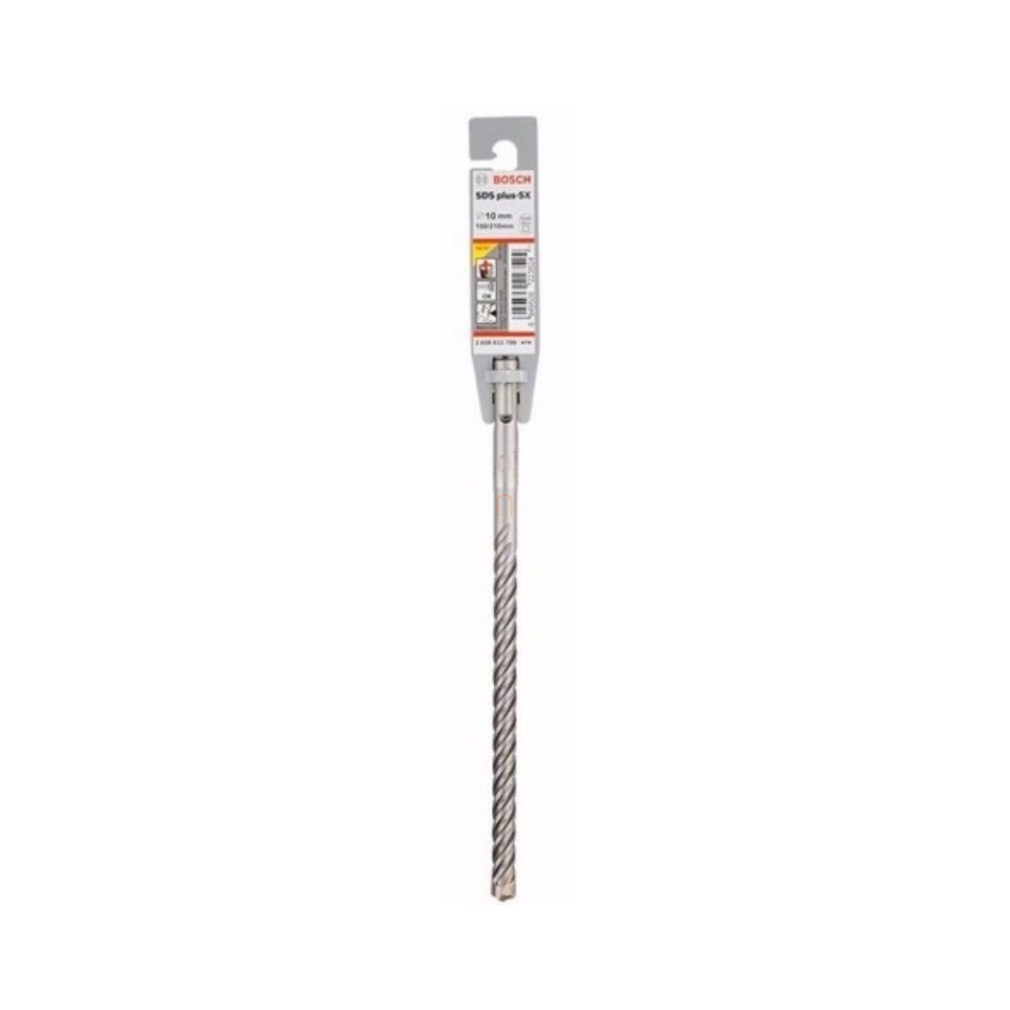 Bosch fúrószár SDS plus-5X fúrószár 10x150x210 (2608833799) Megmunkálható anyagok: kő, beton
