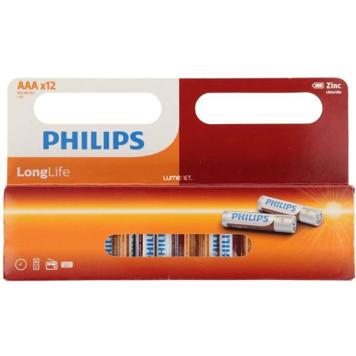 Philips Long Life AAA mikro LR03 elem 12db/csomag