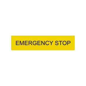 Schneider Electric Easy Harmony XB2 - ZBY04330C - Felirati tábla, 8x27 mm, jelölt EMERGENCY STOP, műanyag