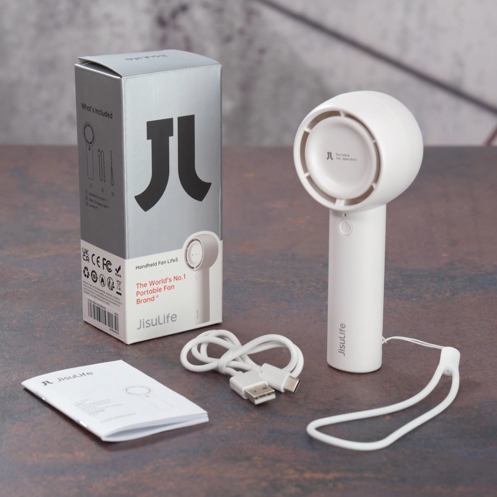 Mini kézi ventilátor, 2000mAh akkumulátor, fehér