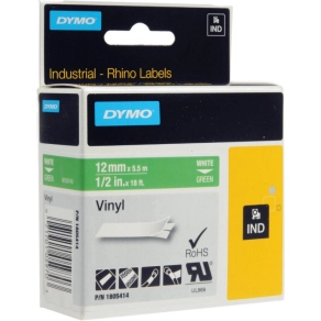 Dymo RHINO színes PVC 12mm fehér/piros 1805416