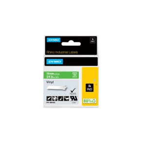 Dymo RHINO színes PVC 19 mm fehér/zöld 1805420