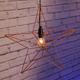   Csillag alakú, láncon függesztett lámpa, vörösréz - Tjusa Markslöjd 703932