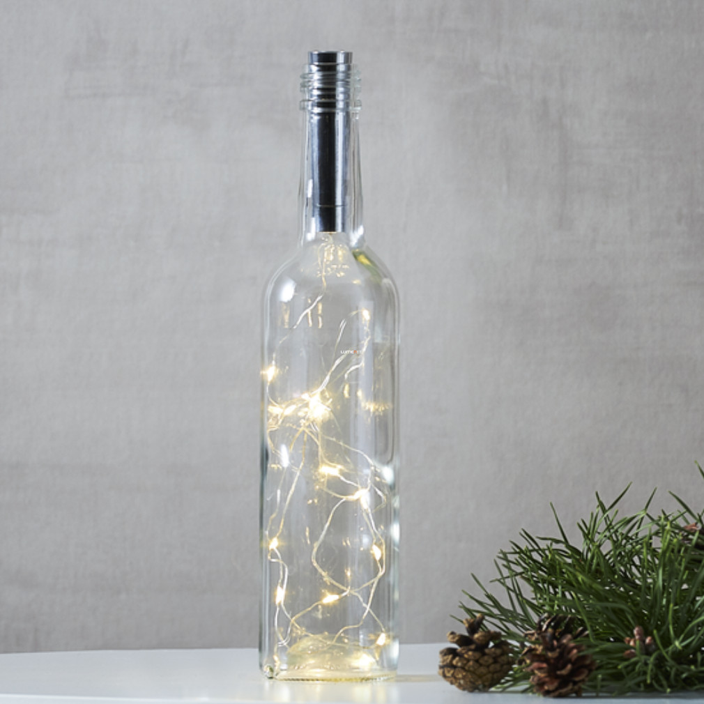 Karácsonyi beltéri LED fényfüzér üvegdugóval, 75 cm-elem nélkül (Dew drop)