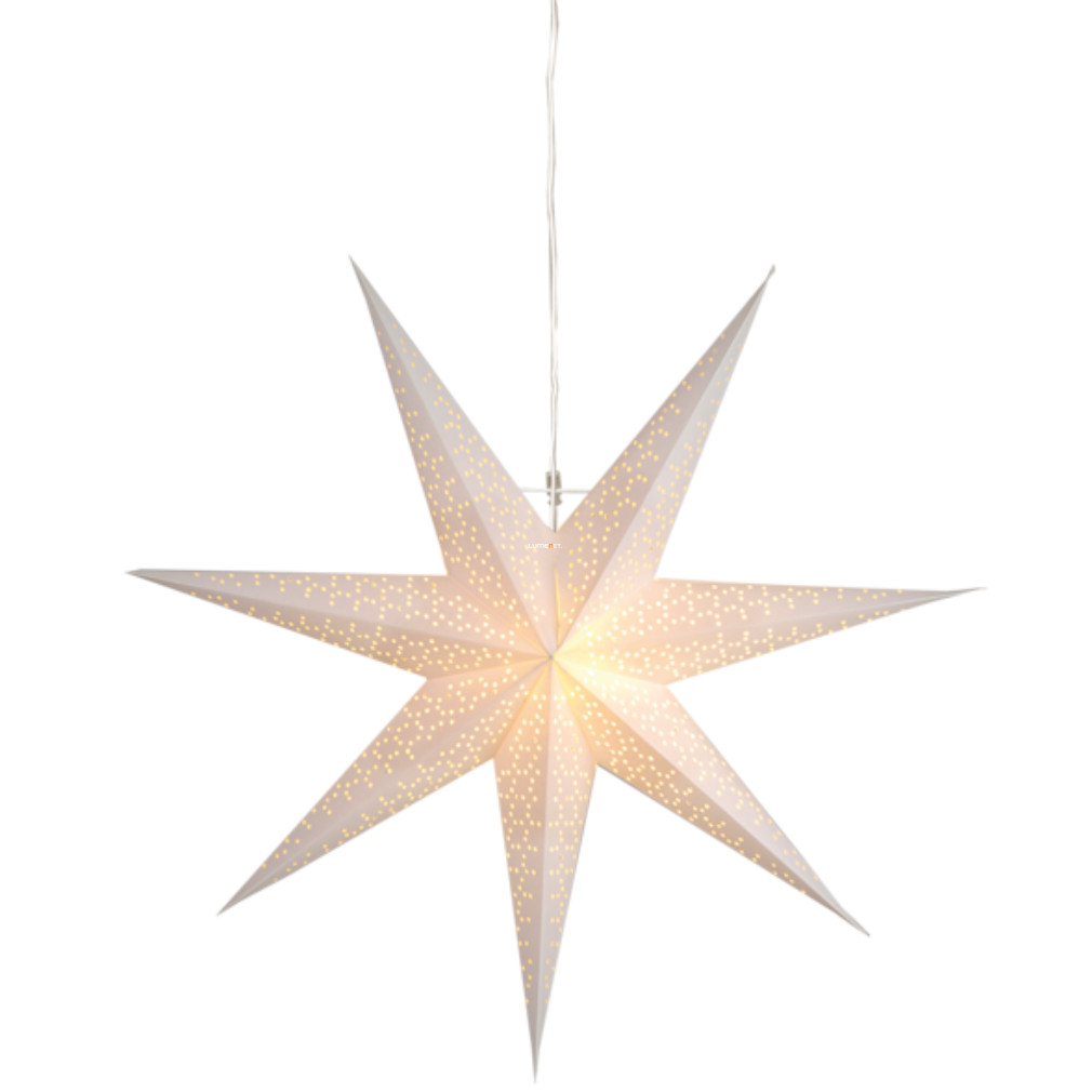 Karácsonyi csillag dekoráció fehér színben, függeszthető (Dot)