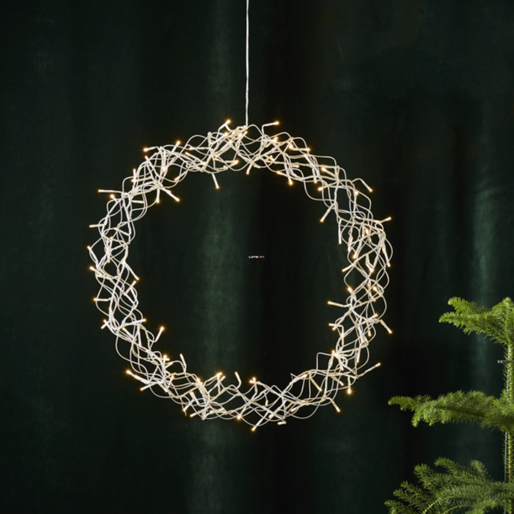Karácsonyi LED koszorú beltérre, 50 cm (Curly)