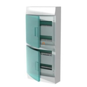   Kiselosztó falonkívüli 4soros, 48 modulos átlátszó ajtóval IP41 PE/N sínnel ABB Mistral41W 1SPE007717F0721