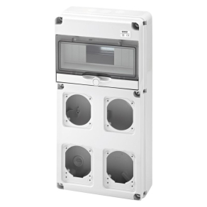   Gewiss kombinált ipari elosztódoboz fekete, 10 mod.+2x16A + 2x16/32A férőhely IP65 68003N