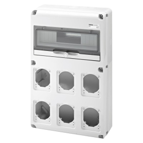   Gewiss kombinált ipari elosztódoboz fekete, 14 mod.+6x16/32A férőhely IP65 68008N