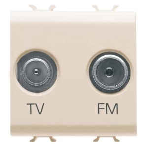   Chorus elefántcsont TV-FM végzáró csatlakozó aljzat, 2 modulos GW11381 Gewiss